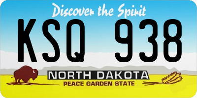 ND license plate KSQ938
