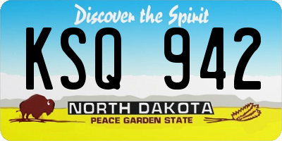 ND license plate KSQ942