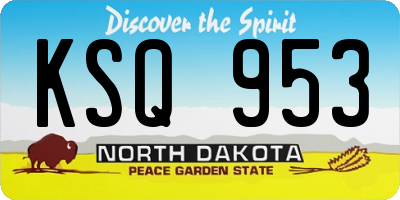 ND license plate KSQ953