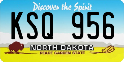 ND license plate KSQ956