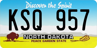 ND license plate KSQ957