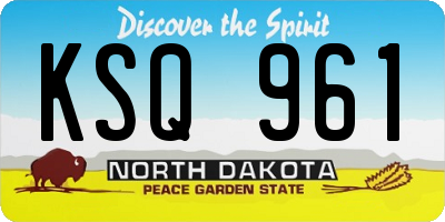 ND license plate KSQ961