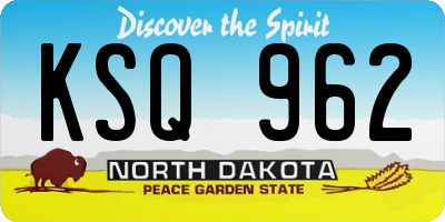 ND license plate KSQ962