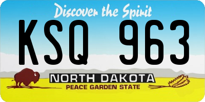 ND license plate KSQ963