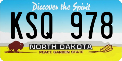 ND license plate KSQ978