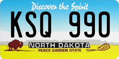 ND license plate KSQ990