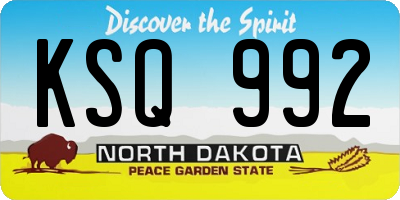 ND license plate KSQ992