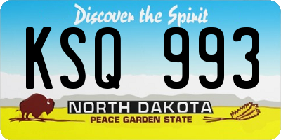 ND license plate KSQ993