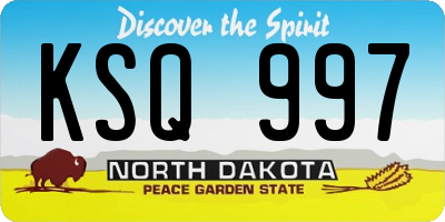 ND license plate KSQ997