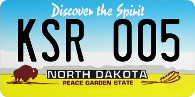 ND license plate KSR005