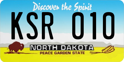 ND license plate KSR010