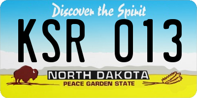 ND license plate KSR013