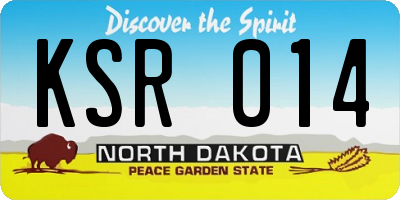ND license plate KSR014