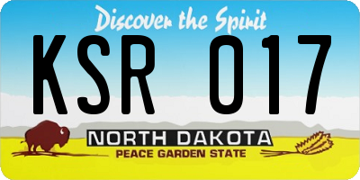 ND license plate KSR017