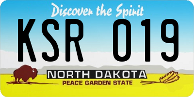 ND license plate KSR019
