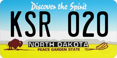 ND license plate KSR020