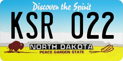 ND license plate KSR022