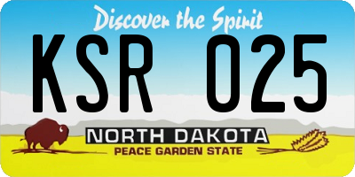 ND license plate KSR025