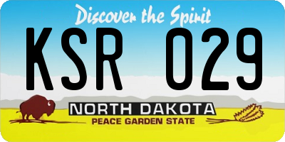 ND license plate KSR029