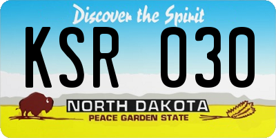 ND license plate KSR030
