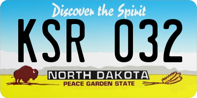 ND license plate KSR032