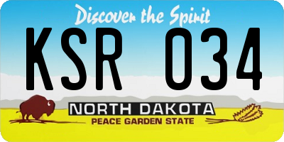ND license plate KSR034