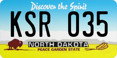 ND license plate KSR035