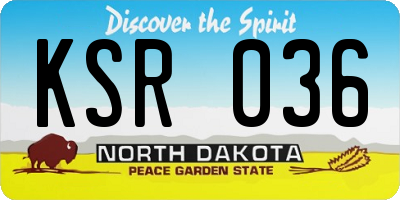 ND license plate KSR036