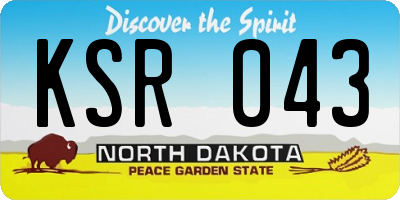 ND license plate KSR043