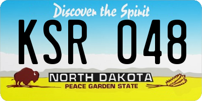 ND license plate KSR048