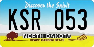 ND license plate KSR053