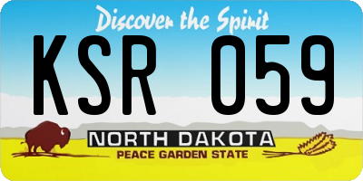 ND license plate KSR059