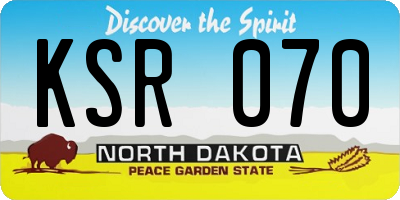 ND license plate KSR070