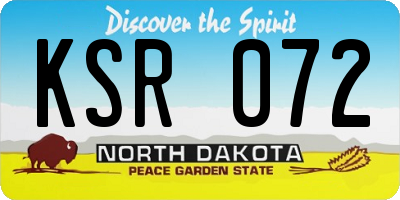 ND license plate KSR072