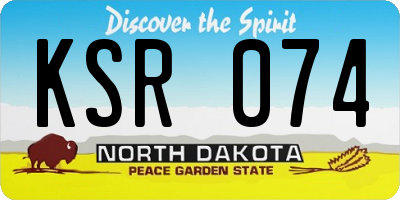 ND license plate KSR074