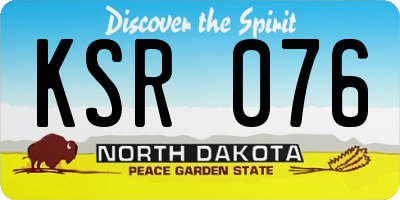 ND license plate KSR076