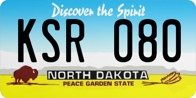 ND license plate KSR080