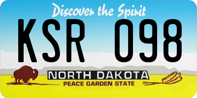 ND license plate KSR098