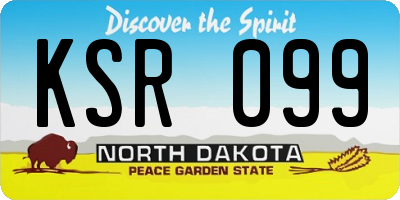 ND license plate KSR099