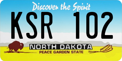 ND license plate KSR102
