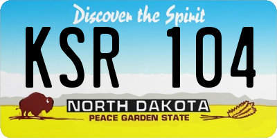 ND license plate KSR104