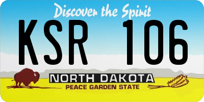 ND license plate KSR106
