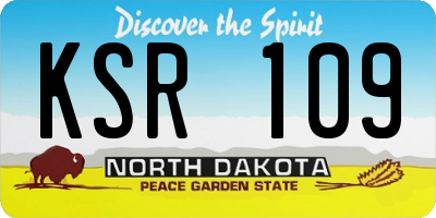 ND license plate KSR109