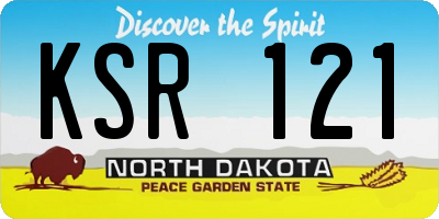 ND license plate KSR121