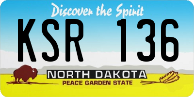 ND license plate KSR136