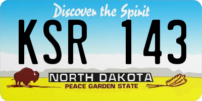 ND license plate KSR143