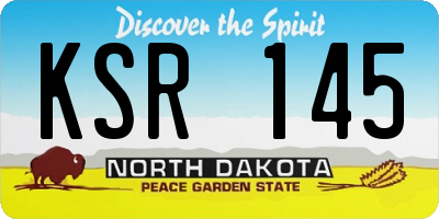 ND license plate KSR145