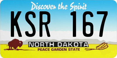ND license plate KSR167