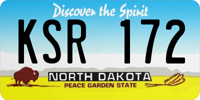 ND license plate KSR172