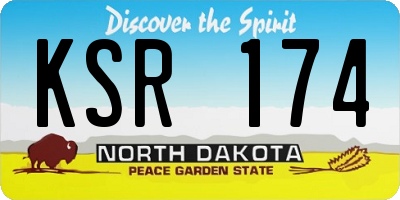 ND license plate KSR174